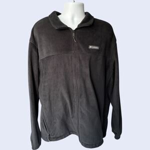 Columbia XXL Fleece Jacket Black Full Zip Outdoor Casual Sportswear